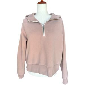 Vuori Womens Half Zip Hoodie Pullover Pink Soft Stretch Athleisure Size M